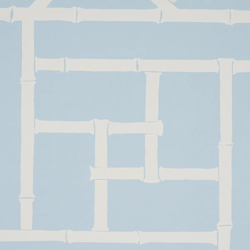 Papier peint treillis Schumacher x Cristina Buckley, Bleu ciel