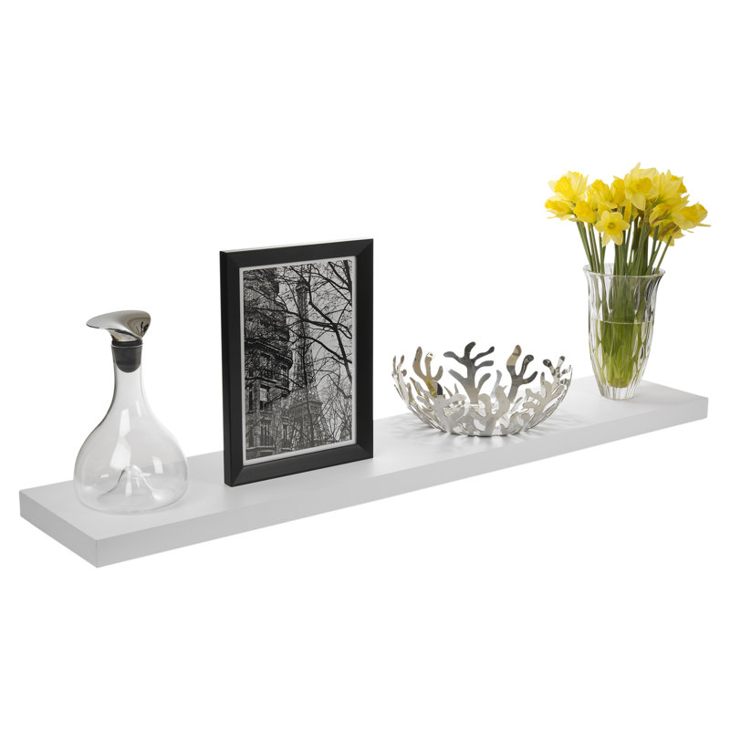 3 Piece Floating Shelf, 4cm H x 120cm W x 23.5cm D, White