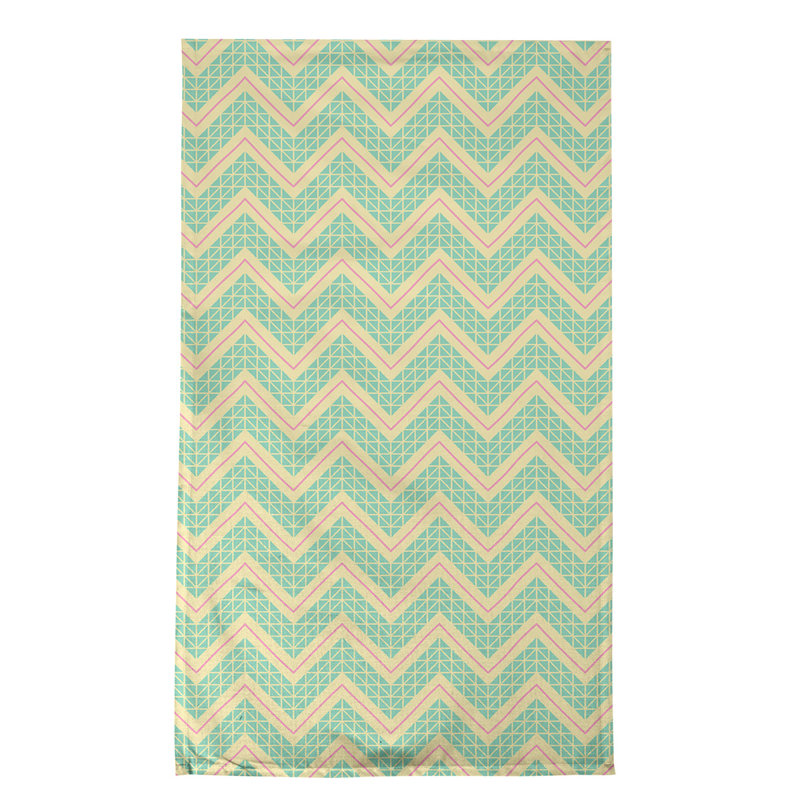 Stephenie Tea Towel Kitchen Towel, Light Green/Ivory/Pink, Cotton Twill