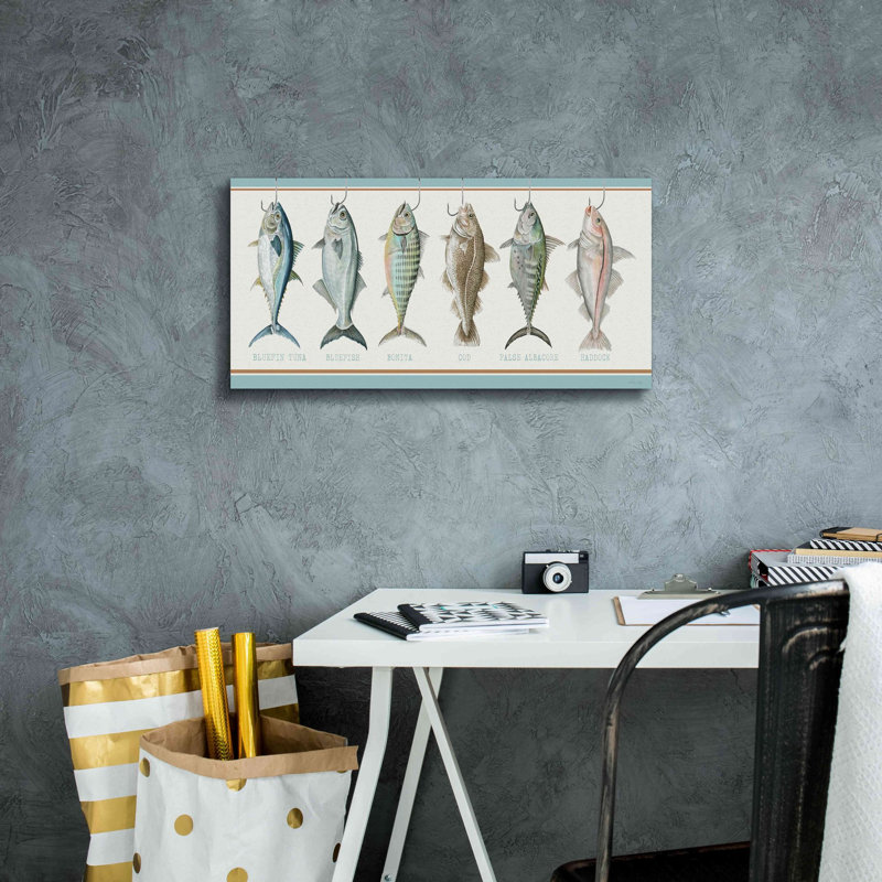 «Bunch of Fish» par Cindy Jacobs, estampe numérique sur toile, H 12 po x l 24 po