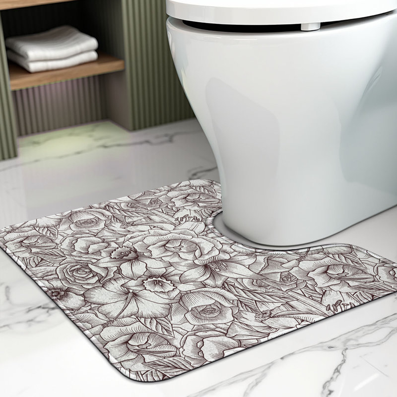 Tapis de salle de bain en U Botanical