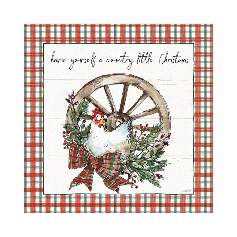 «Holiday on the Farm V» par Anne Tavoletti - reproduction d'art, 12" H x 12" W x 0.75" D, Wrapped Canvas, No Matte
