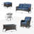 Bonia 7 - Pieces Outdoor Sofa Seating Group with Ottomans and Cushions-433333867-433333860