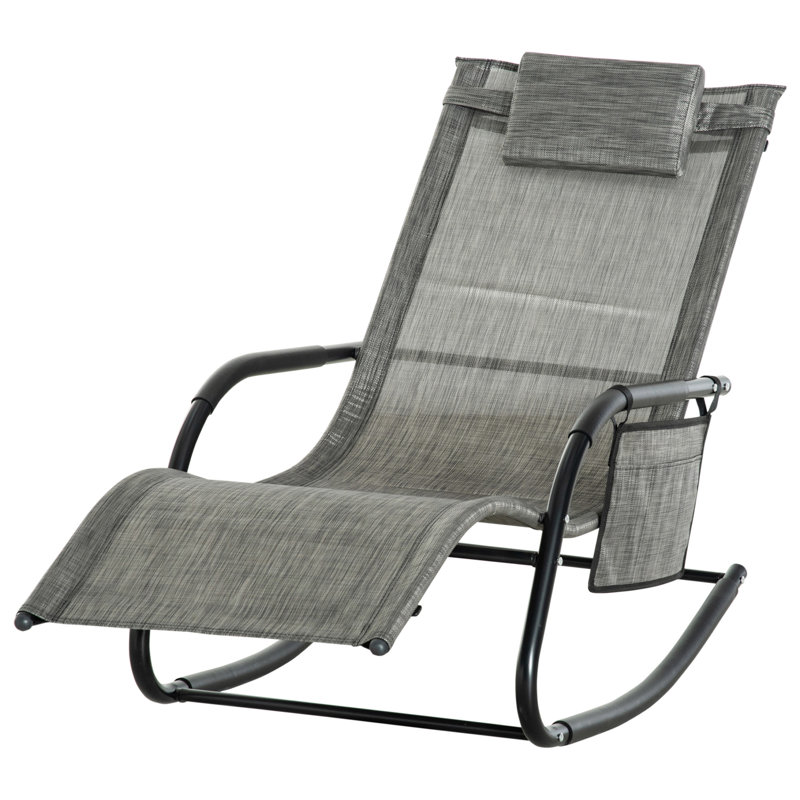 Aymelia 150 cm Long Reclining Single Chaise, Dark Grey