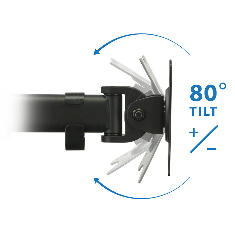 Black Dual Monitor Desk Mount with Adjustable Arms