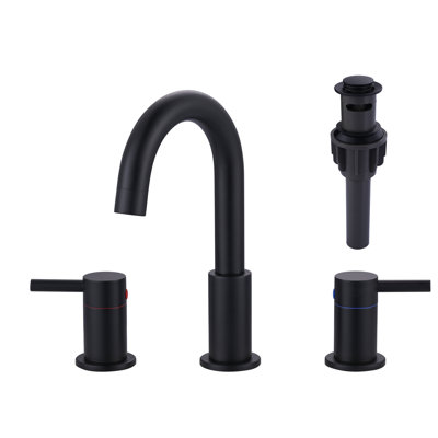 Widespread 2-handle Bathroom Faucet with Drain Assembly