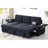 Dark Gray Sectional With Storage Chaise, Cup Holder & 193.55 Lb Weight Fabric Reversible Sleeper Holder, Charging Ports Side Pockets