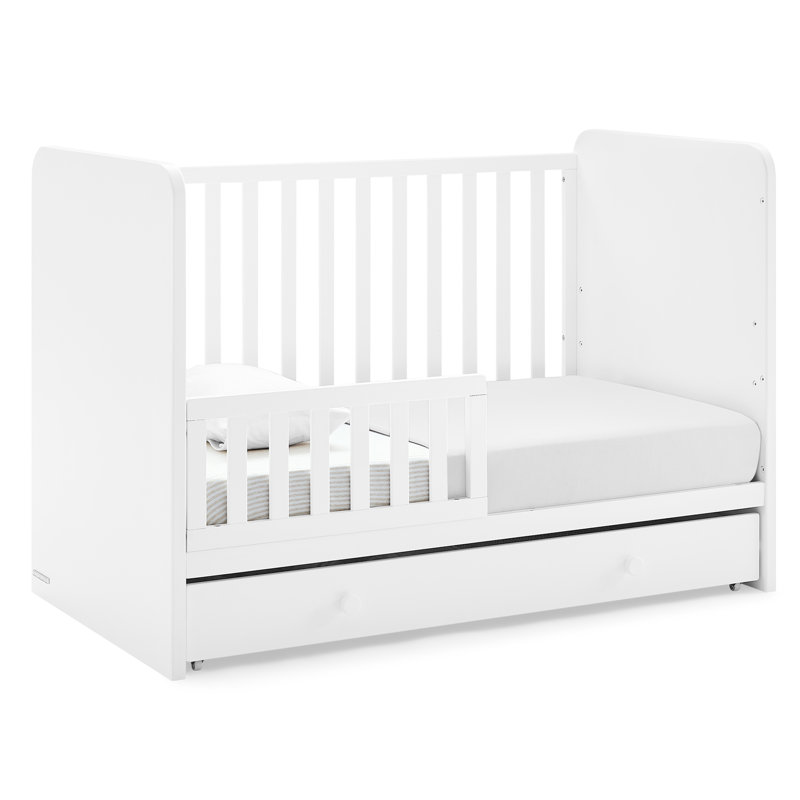 Bianca White 4-in-1 Convertible Crib with Storage Drawer