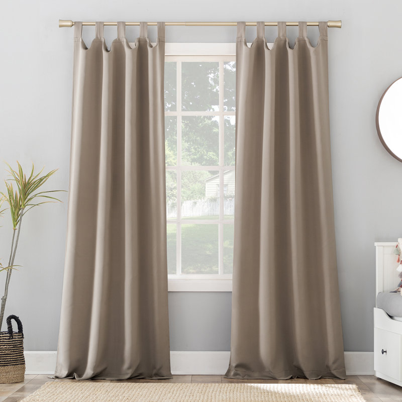 Wayfair Basics® Millen Thermal Blackout Tab Top Curtain Panel, Stone, 40" W x 95" L