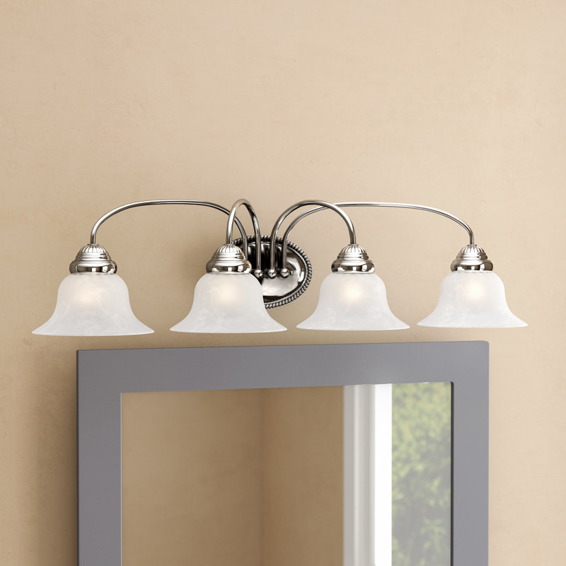 Éclairage de salle de bain à intensité variable 4 lumières Nicolas, Chrome poli