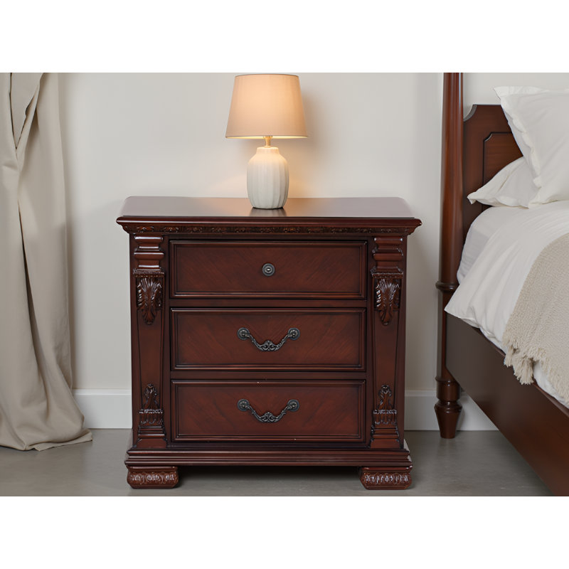 Railside Cherry 2 Drawer Night Stand