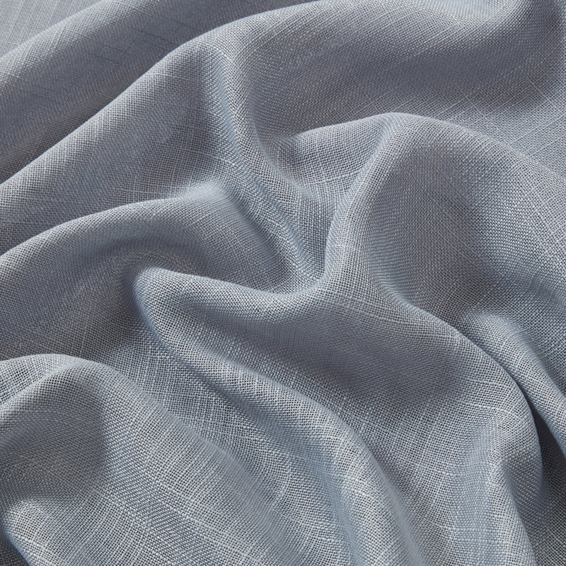 Aleksander Faux Linen Semi Sheer Grommet Curtain Pair, Gray, 54" W x 108" L