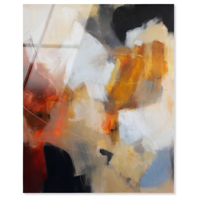 «Earth and Fire I Acrylique Modern Abstracts» par Art Remedy, prêt à être accroché