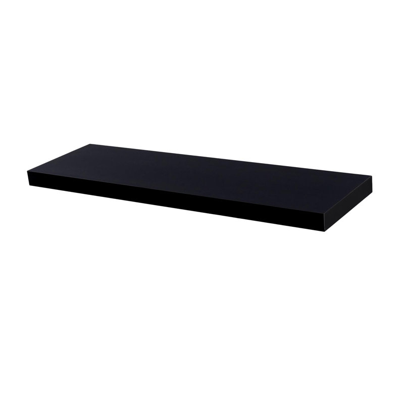 Harbour Housewares - Modern Floating Wall Shelf, Black, 4cm H x 100cm W x 23.5cm D