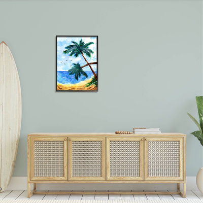 «Tropical Beach Palms Birds Flying Giclee Art» par Sebastian Grafmann