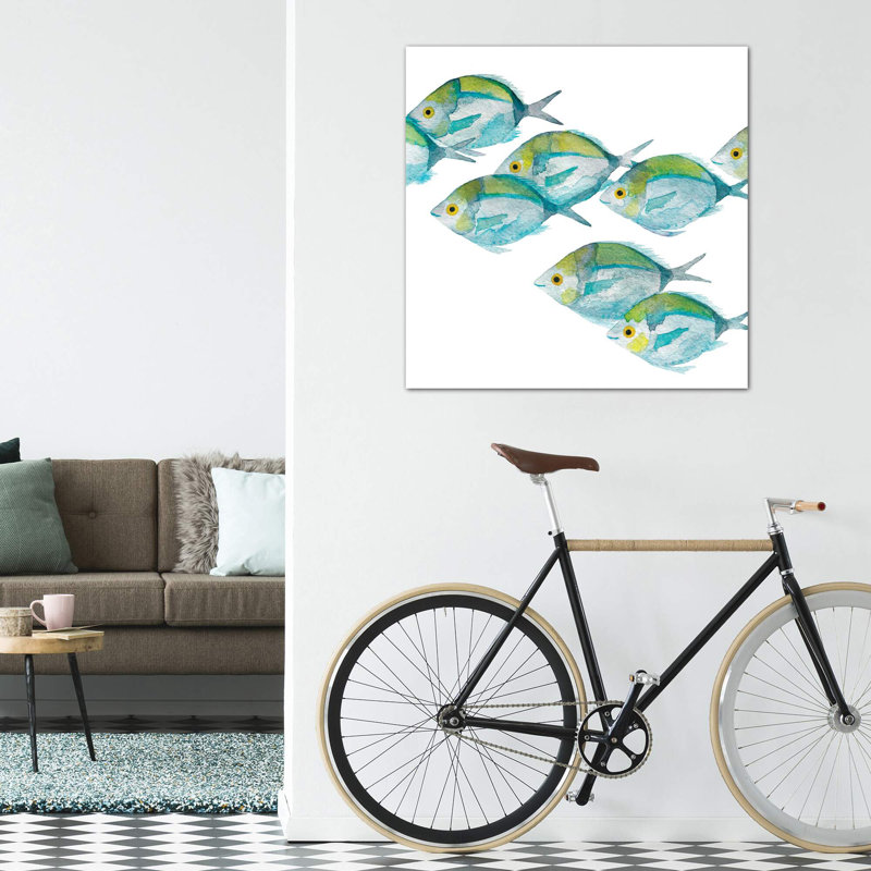 " Fishes ", No Mat, Wrapped Canvas, 12" H x 12" W x 1.5" D