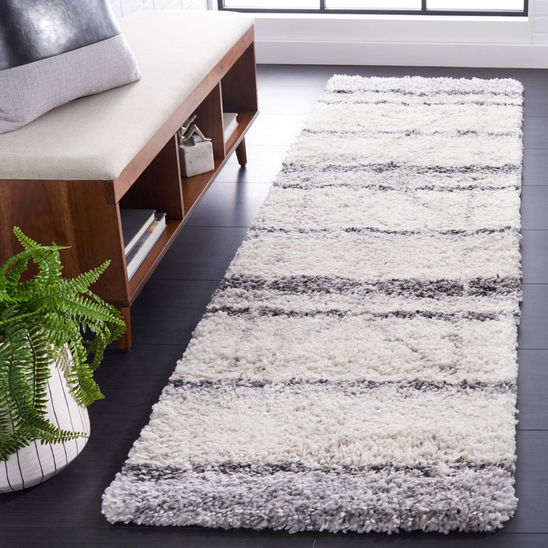 Tapis ivoire / gris Fontana 825, Tapis de couloir 2 pi 3 po x 8 pi