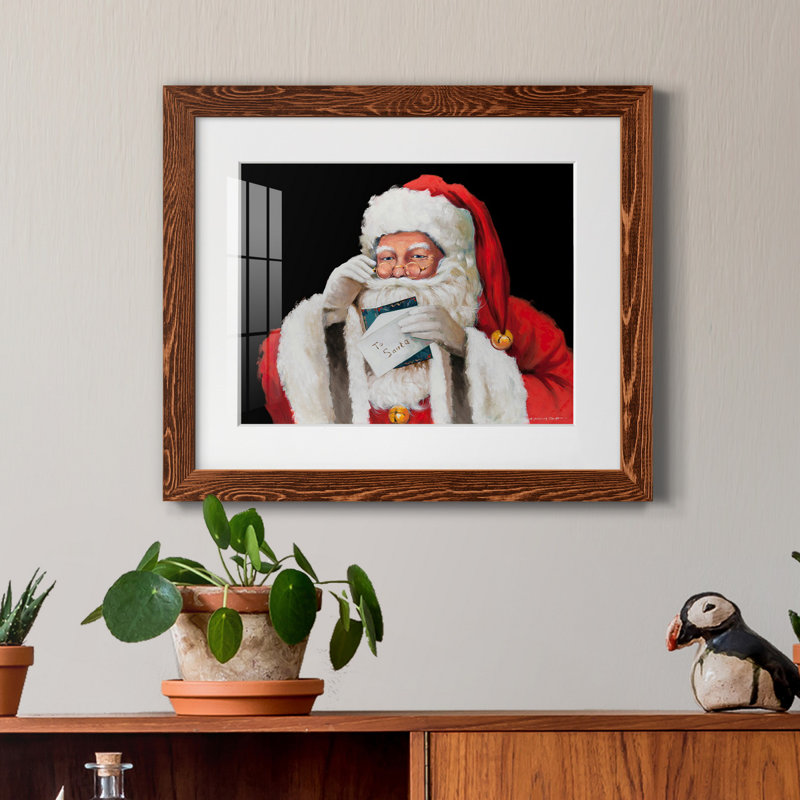 Lettre au père Noël - reproduction de cadre photo sur papier, H 20 po x l 17 po x P 1,5 po, Érable