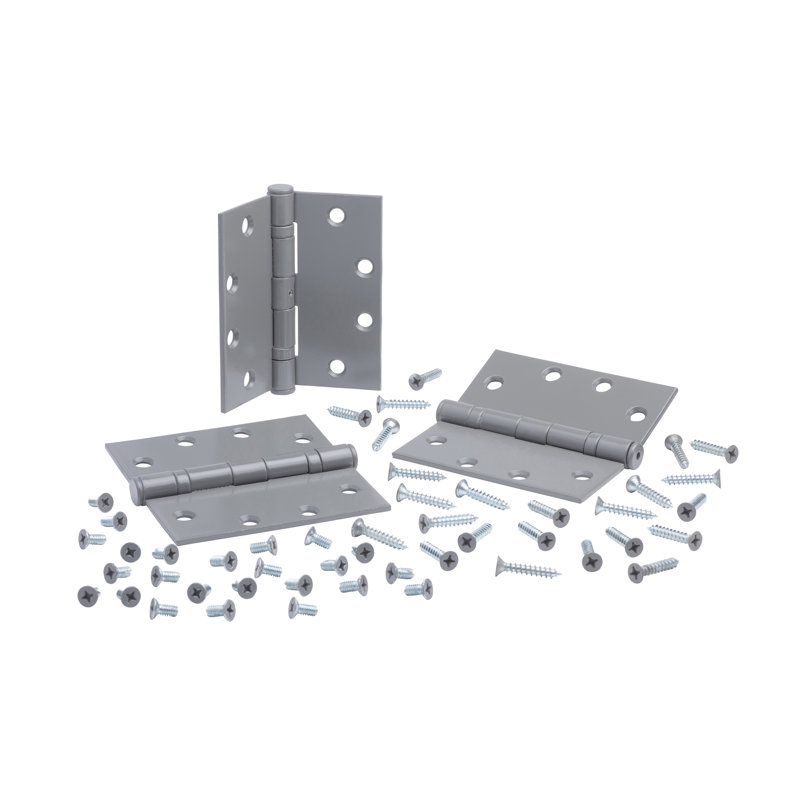 4.5 in. x 4.5 in. Full Mortise Squared Ball Bearing Hinge with Removable Pin - Pack of 3