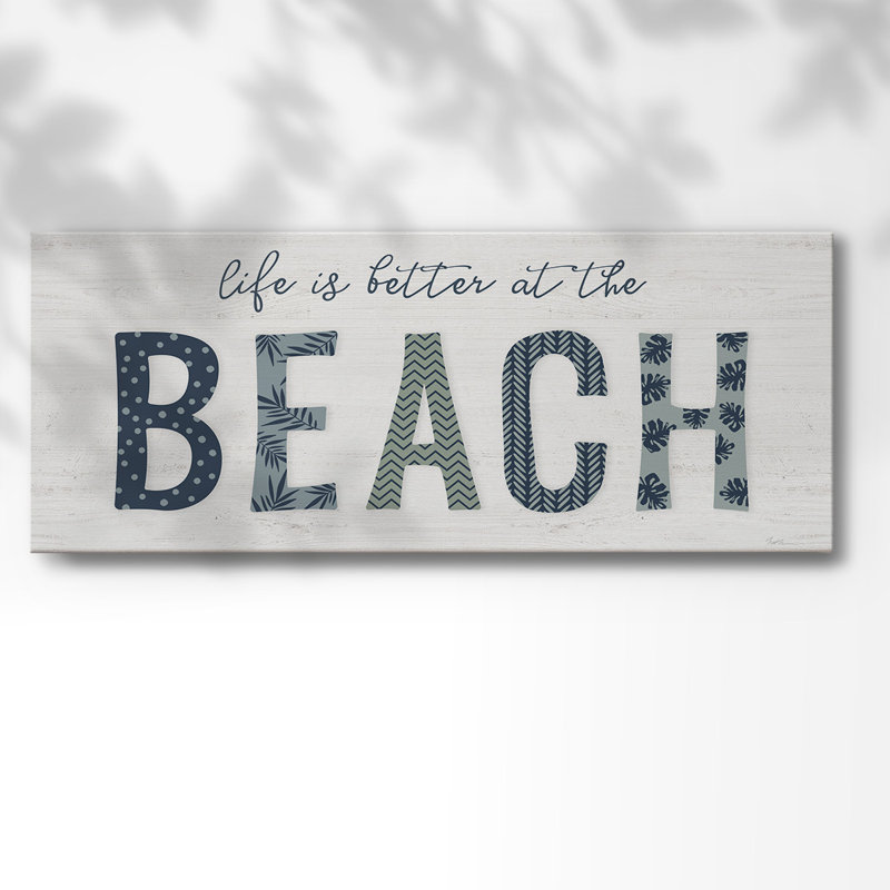 «Beach Better on Canvas», art textuel, H 12 po x l 30 po x P 1,5 po