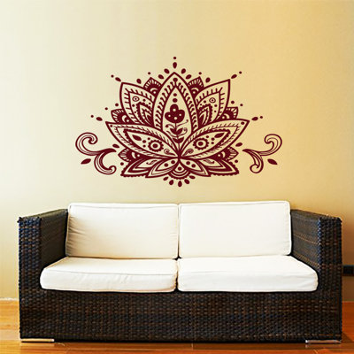 Décalcomanie murale fleur de lotus mandala