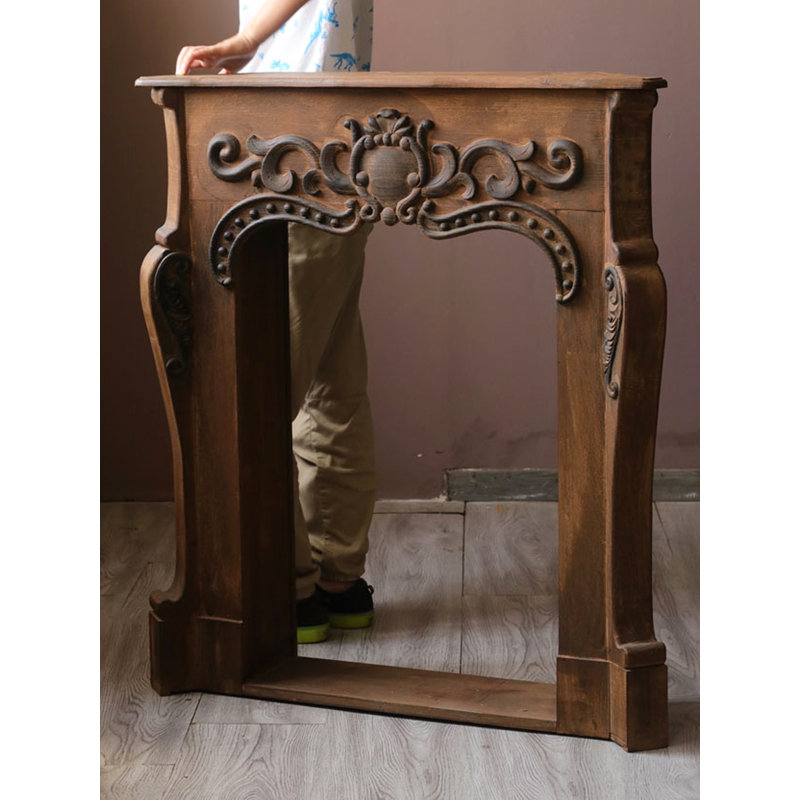 French-style solid wood retro fireplace
