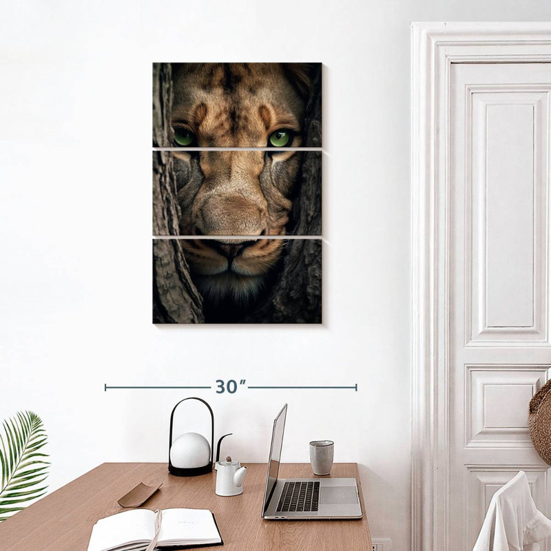 Brampt Hiding Lioness, 32" H x 20" W