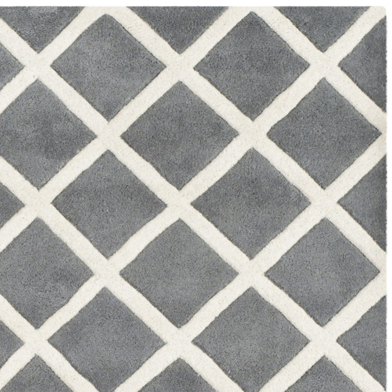 Temelec Geometric Wool Hand Woven Area Rug, Rectangle 183 x 274 cm