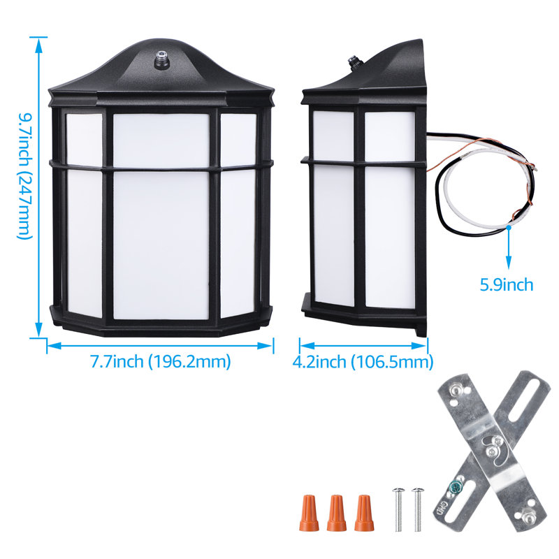 Ivesdale LED 3CCT Dusk to Dawn Outdoor Wall Light, 2 Lights