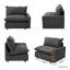Chaise rembourrée en tissu de lin moderne à un bras-122850632