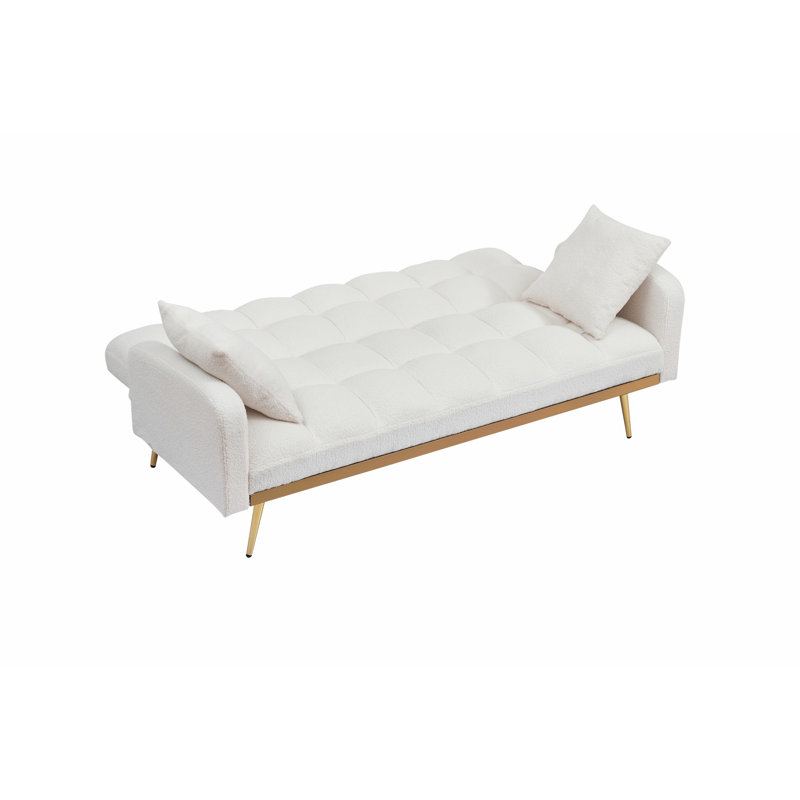 Upholstered Loveseat, Sofa Bed For Living Room And Bedroom, Beige