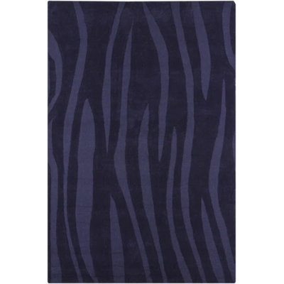 Cleston Authentic Hand-Tufted Handmade Modern Contemporary Abstract Purple Wave Wool Area Rug