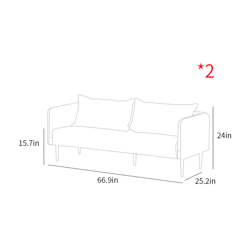 Isaiahs Upholstered 66.9'' Sofa