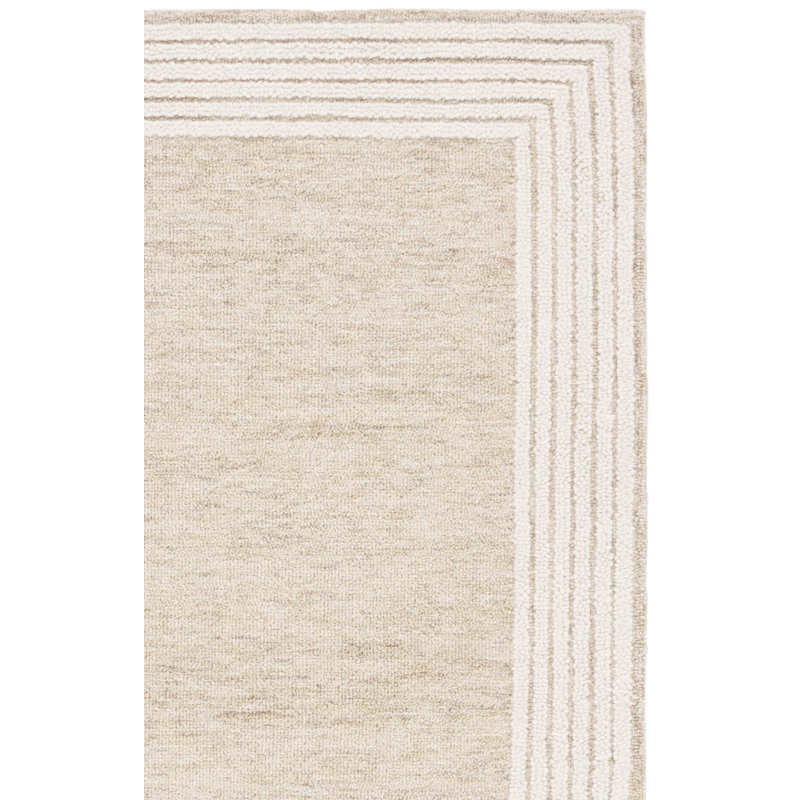 Seb Ebony Hand Tufted Wool And Cotton Bordered Rug, Runner 2'3" x 9'