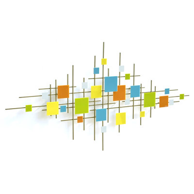 Linear MM Glass And Metal Wall Sculpture