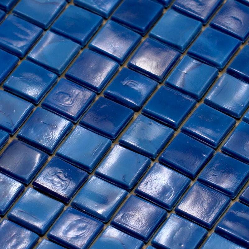  Skosh 11.6 in. x 11.6 in. Glossy Navy Blue Glass Mosaic Wall and Floor Tile (18.69 sq. ft./case) (20-pack) 