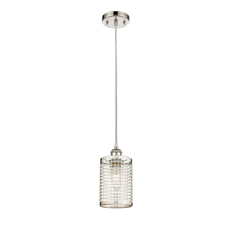 Luminaire suspendu à 1 lumière Argiro, Nickel poli, Nickel poli