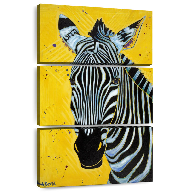 Brampt Yellow Zebra Multi, 74" H x 48" W