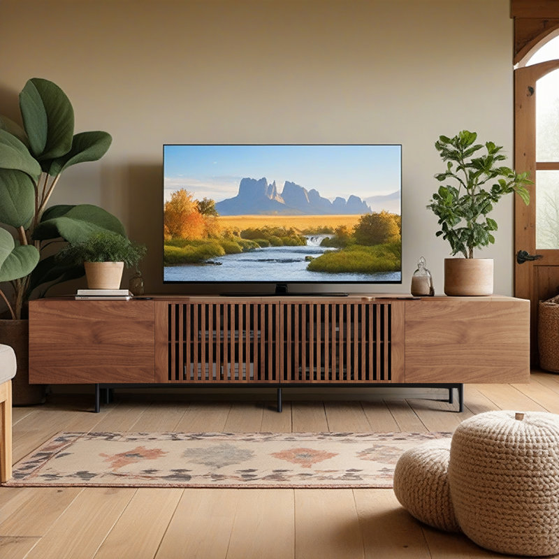 Mid-Century Modern TV Stand with Storage for Living Room