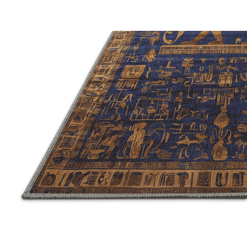 Machine Washable Purple Area Rug, Square 3'
