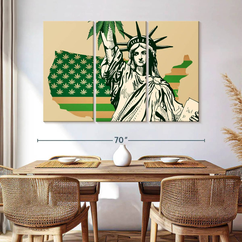 Marijuana drapeau américain, H 32 po x l 50 po