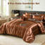 Ensemble d'édredon en satin pour grand lit 8 pièces-123195280-123195301