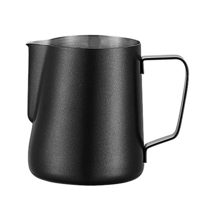 Stainless steel cup Milk Frother -  Milk Frother Cup With Clear Graduation - 304 Stainless Steel Cappuccino Maker Accessories- Milk Carafe Cup With Insulated Handle
