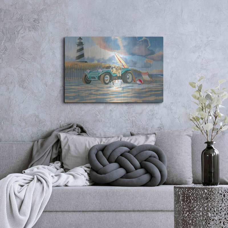 Breakwater Bay «Beach Ride IV» par James Wiens, art mural en métal, H 24 po x l 36 po