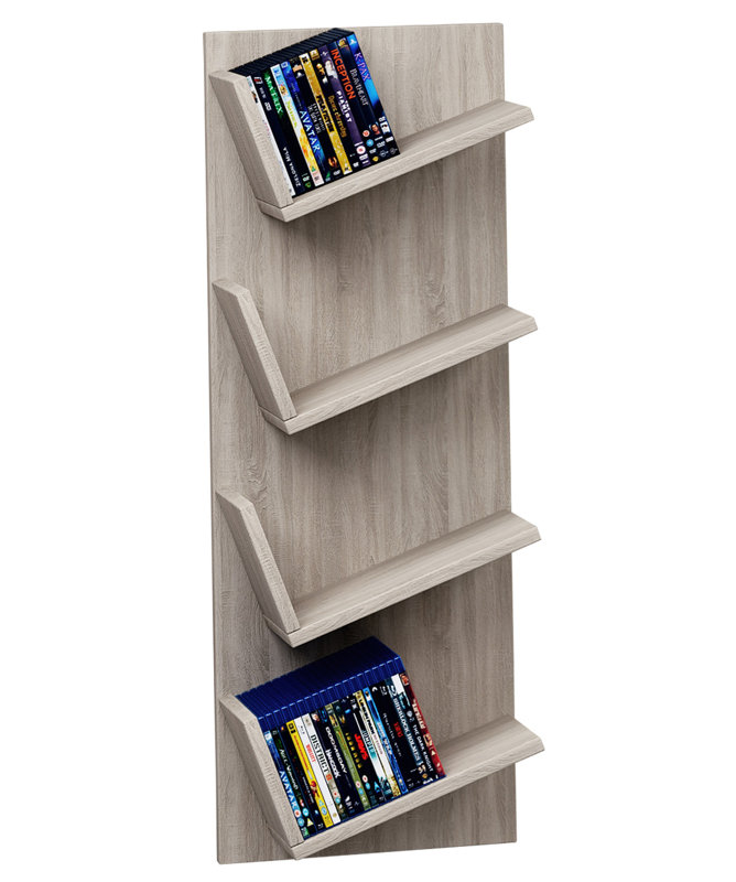H Media Shelves, Beige, 180cm H x 33cm W x 16cm D