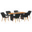7 Piece Garden Dining Set Black