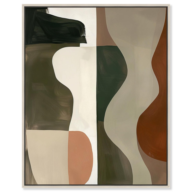 «Fragmented Dreams II Canvas Midcentury Abstracts» par Art Remedy, H 21 po x l 17 po, Encadrement argenté