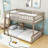Josip Full XL Over Queen Solid Pine Wood Bunk Bed With Ladder, Guardrails-1980732476