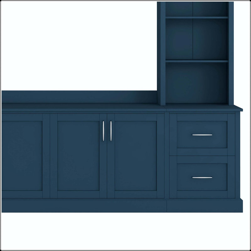 Meuble audio-vidéo 103,1 "avec tiroirs et tablettes réglables 103,1" - bleu, Blue