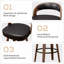 Ensemble de 2 tabourets de bar pivotants, tabourets de bar à hauteur de comptoir pour îlot de cuisine, tabourets de bar rembourrés avec pieds en bois